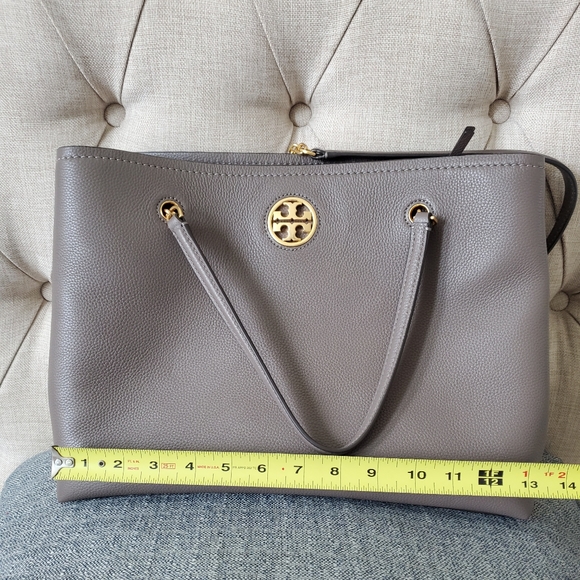 Sold!!Tory Burch grey leather tote bag - Picture 12 of 13